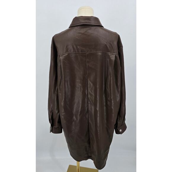Bagatelle Collection Faux Leather Shacket - Picture 3 of 7